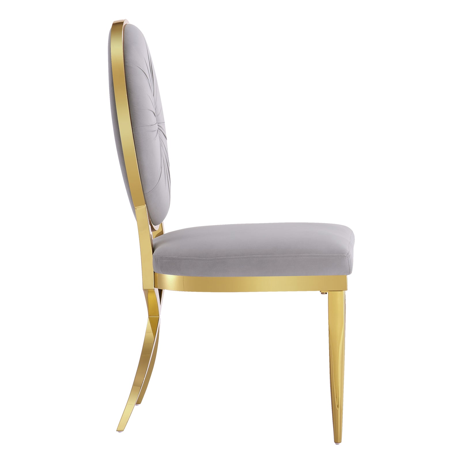King Louis dining chairs | Gray Velvet |  Metal legs | C114