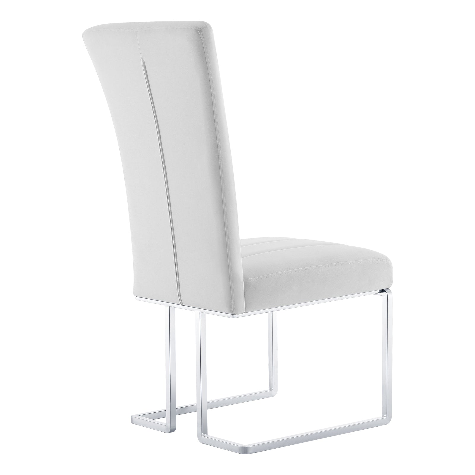 Off white Velvet dining chairs | Metal Sled Base| C118