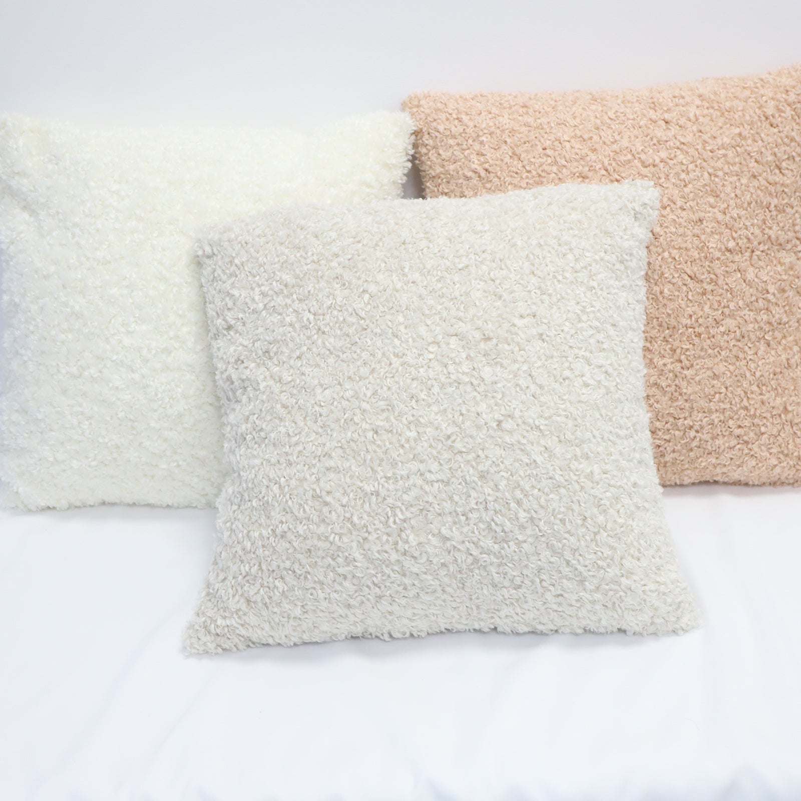 Off-White Velvet Throw Pillow Covers | 18''×18'' | P105