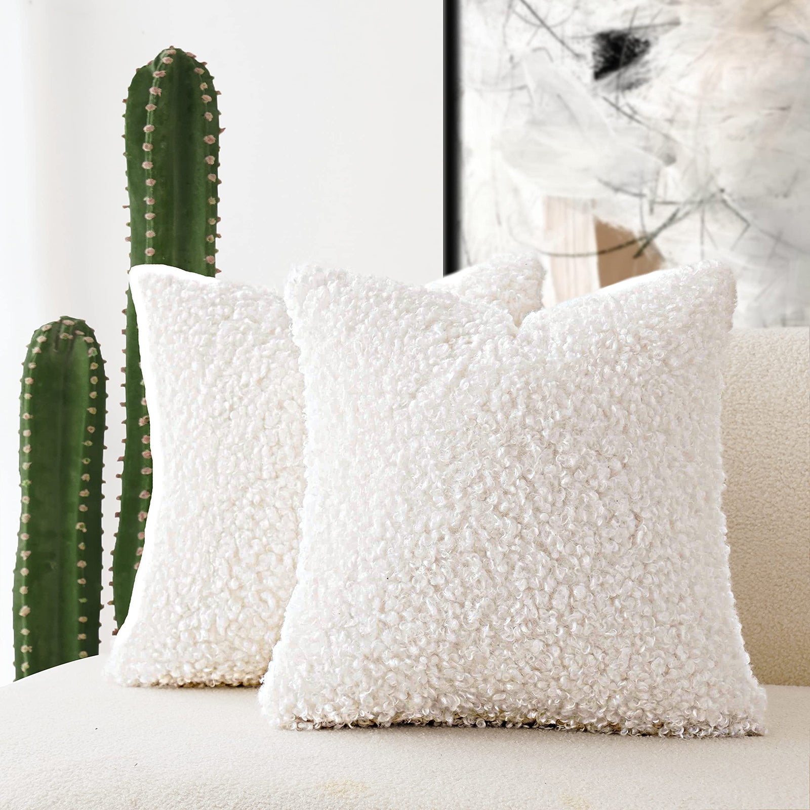 White Velvet Throw Pillow Covers | 18''×18'' | P104