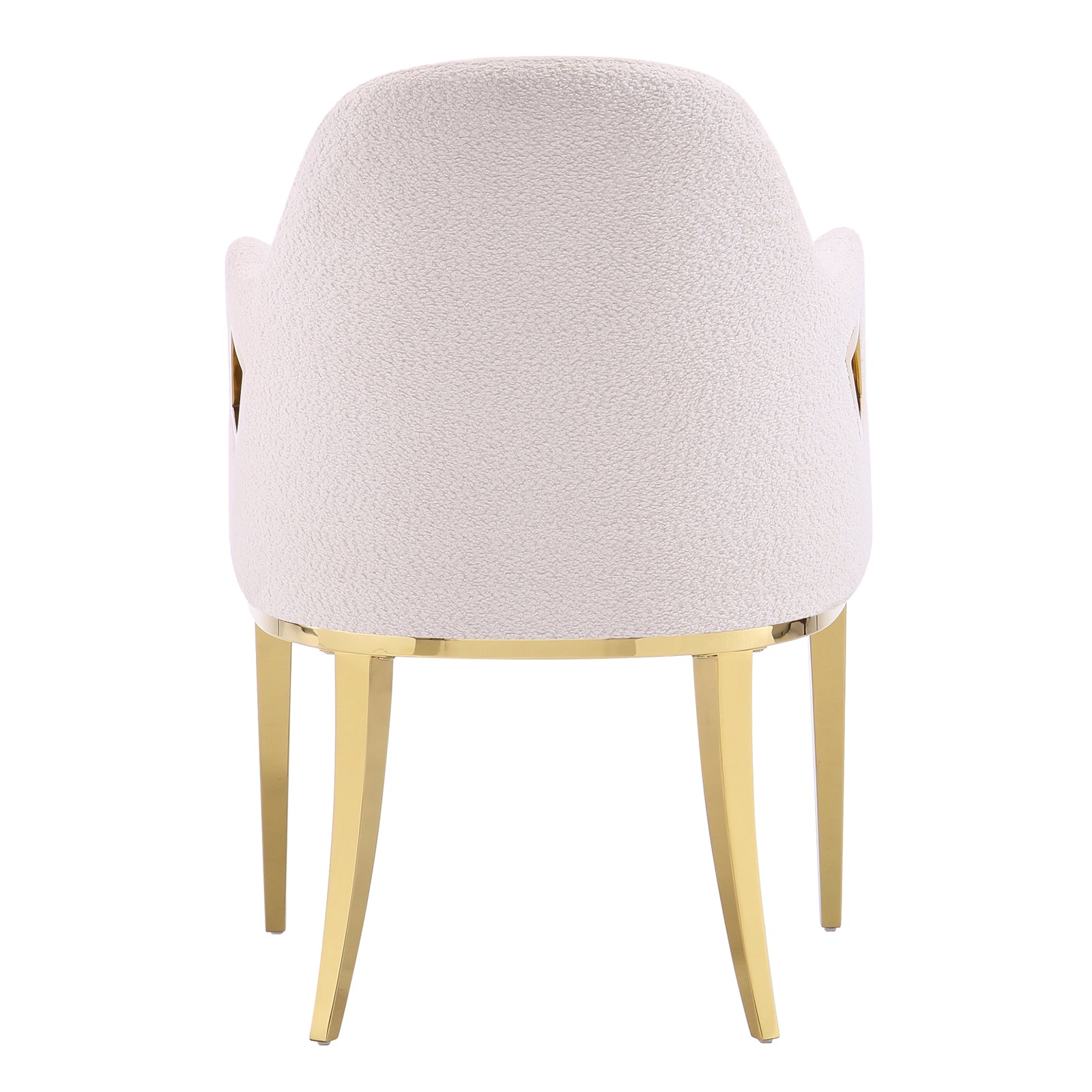 Boucle Fabric Chairs | Fox-Eye Armrest | Metal legs | C103
