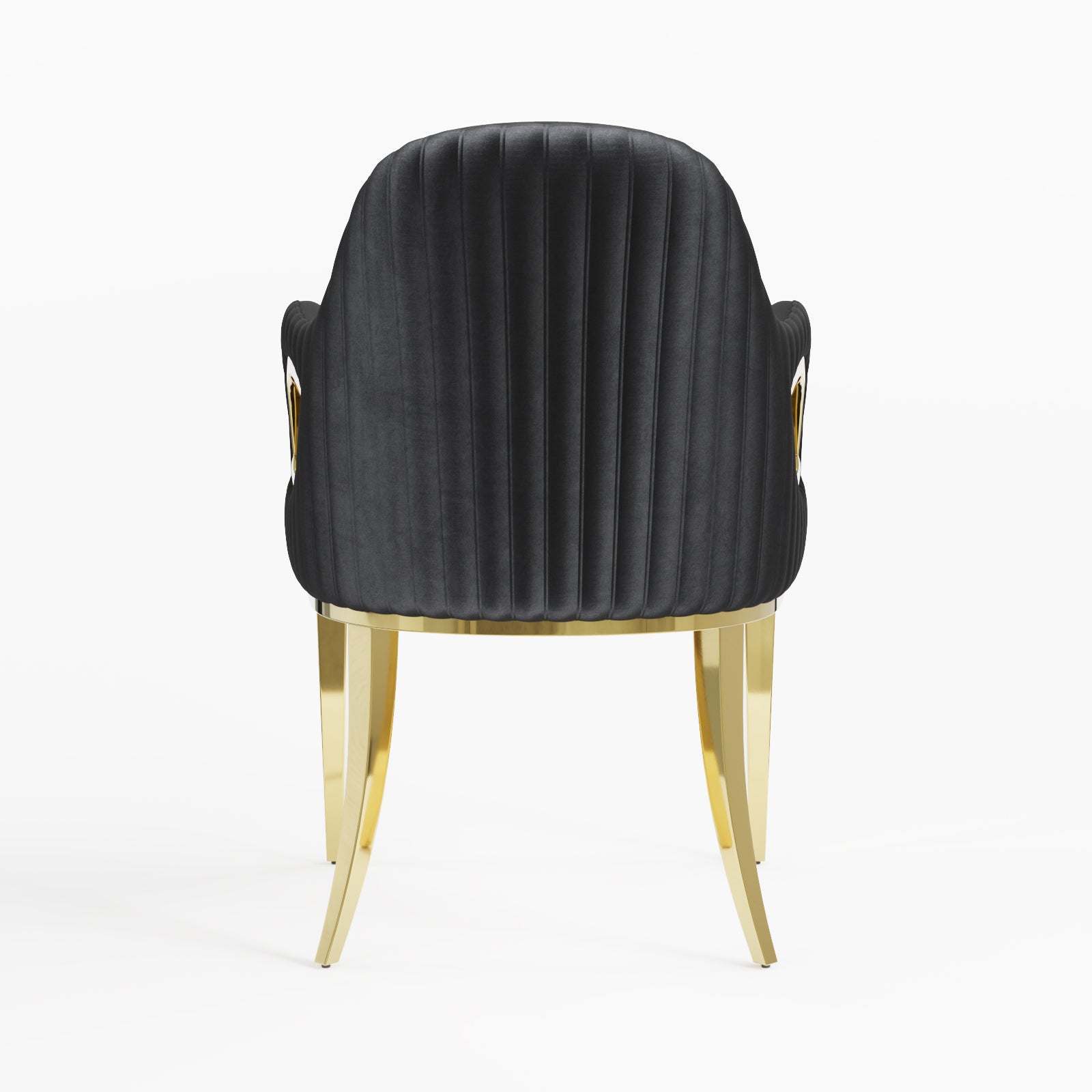 Black Velvet Chairs | Fox-Eye Armrest | Gold metal legs | C102