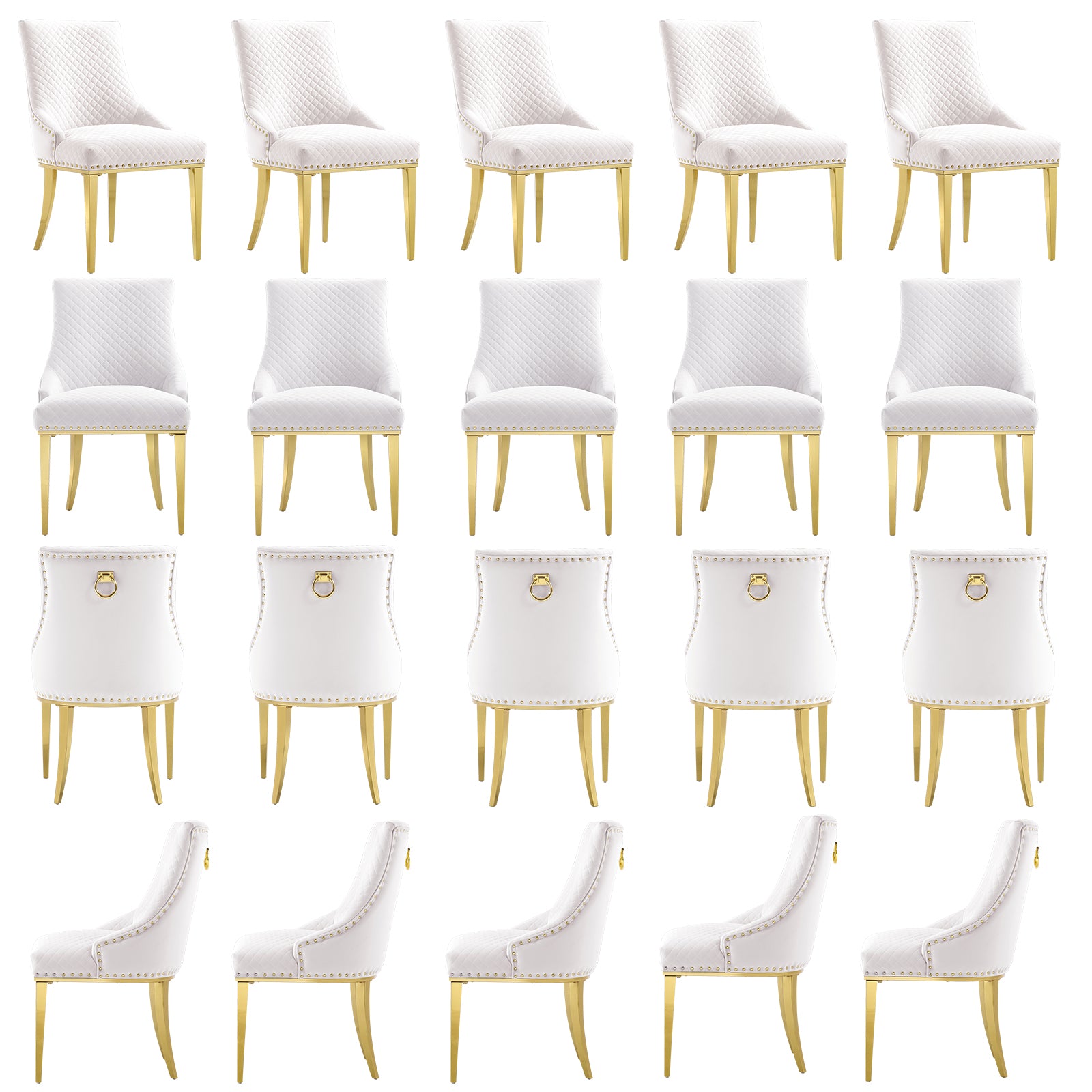 Wholesale White and gold dining room chairs