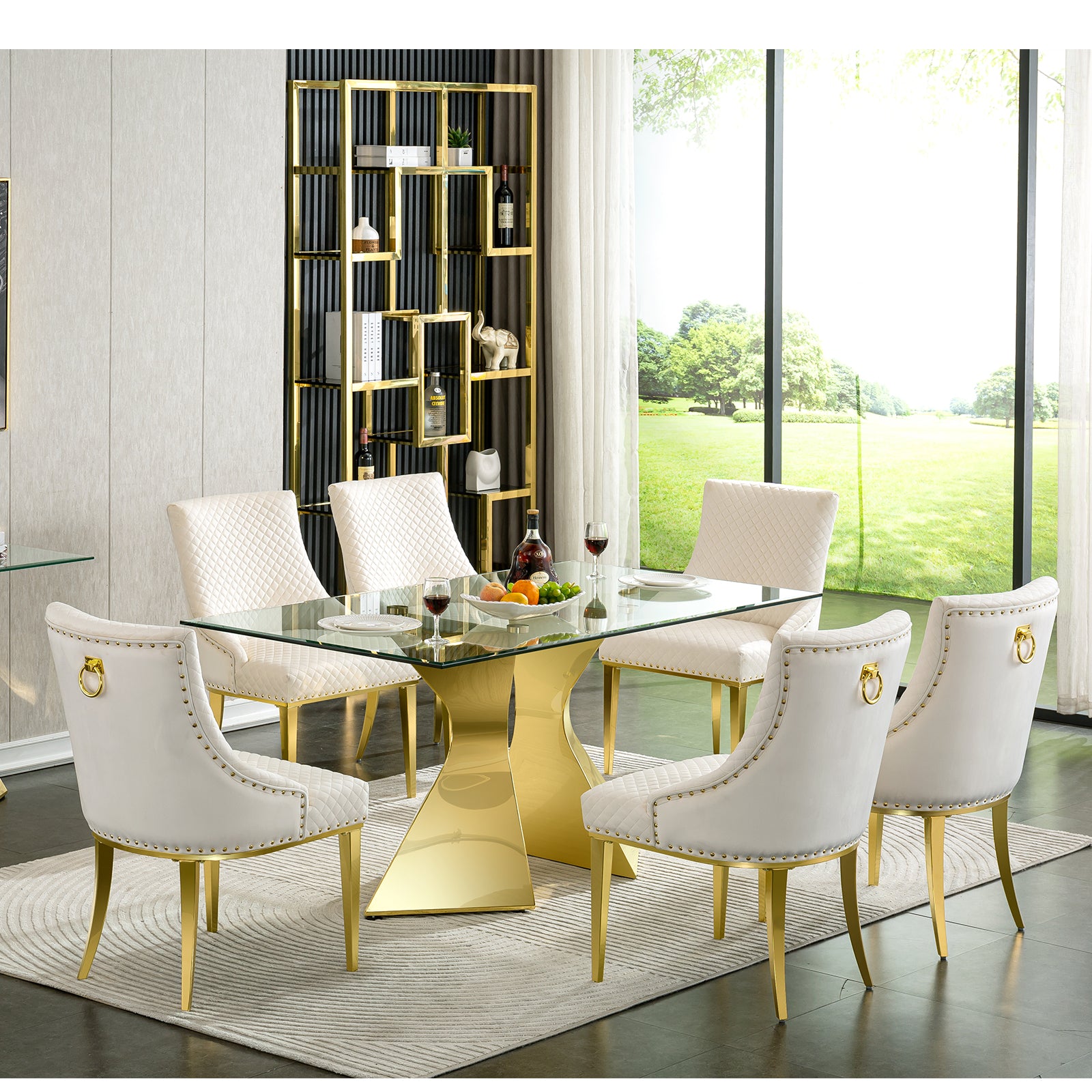 Wholesale White and gold dining room chairs