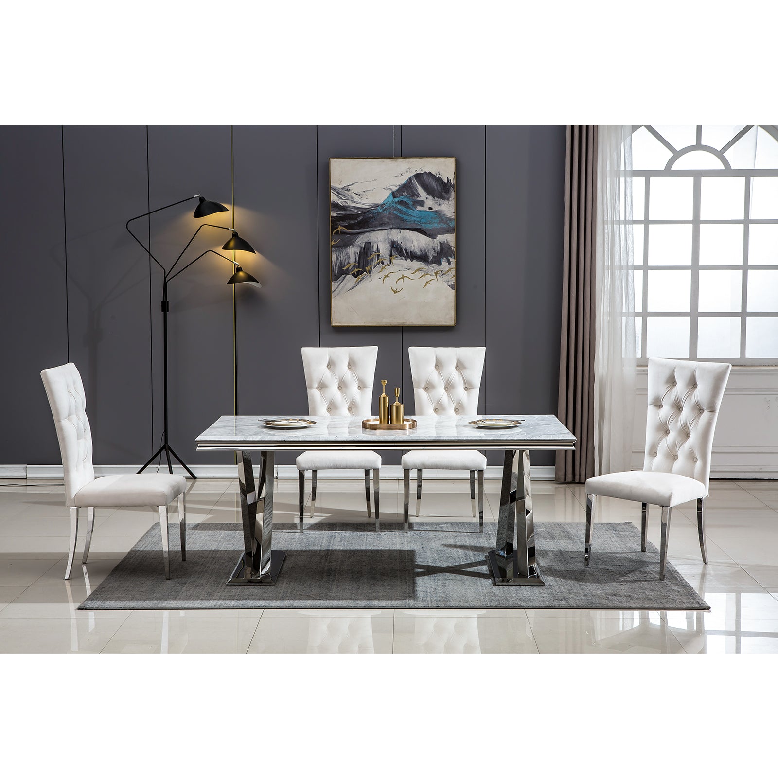 Wholesale White Velvet Upholstered Dining Room Chair