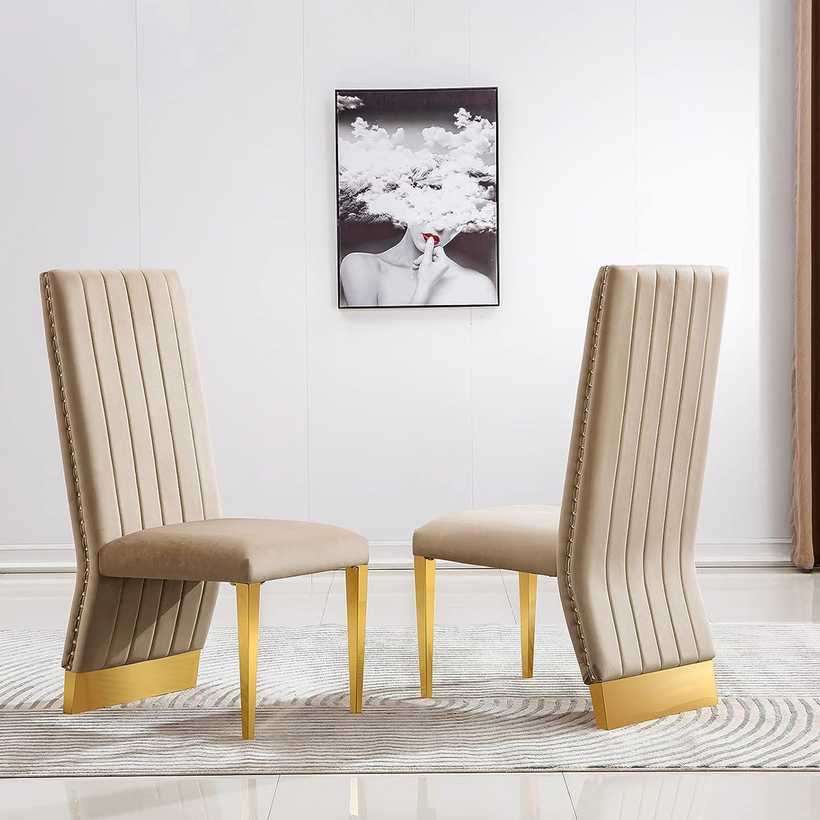 677-Set | AUZ White and Gold Dining room Sets for 6