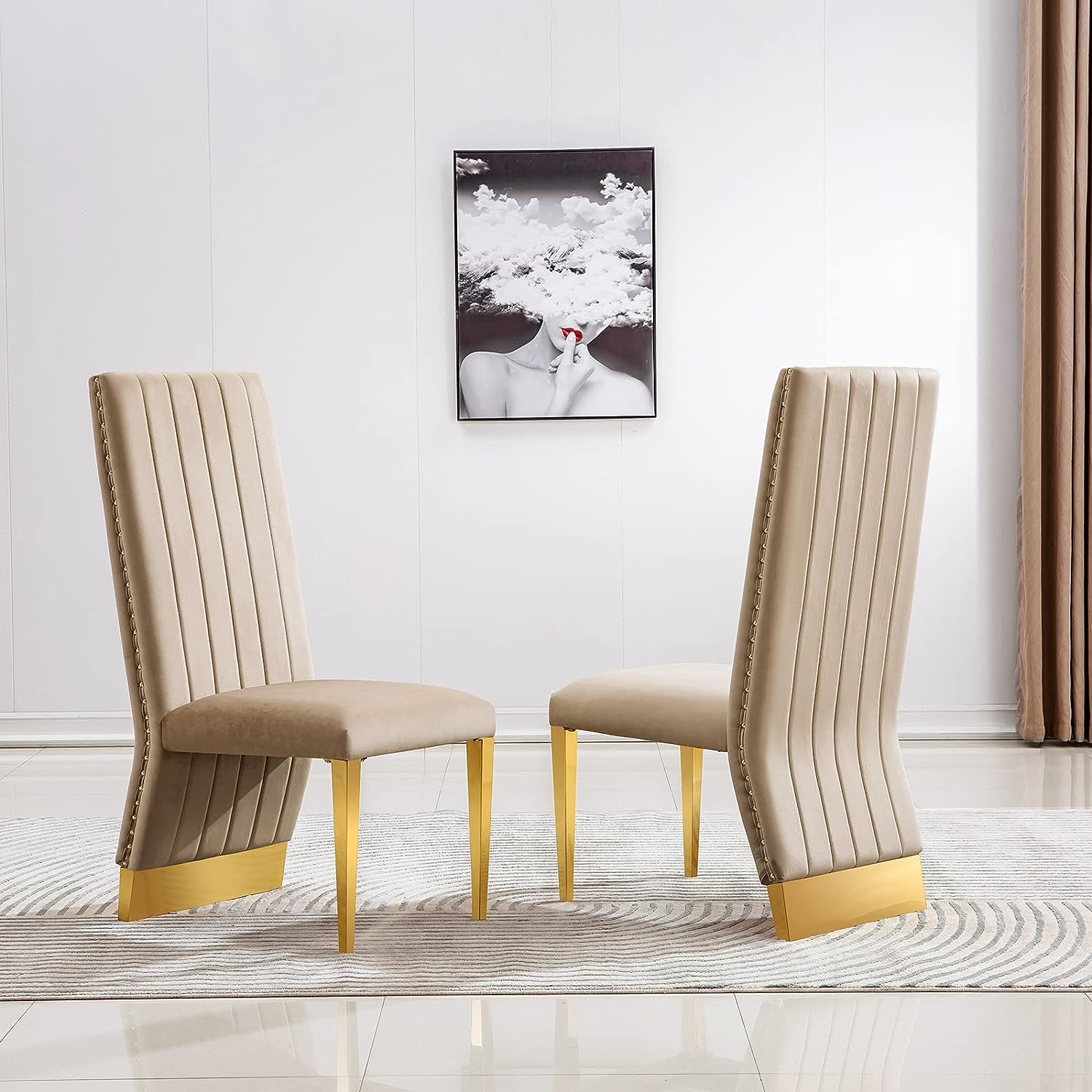 696 Set | AUZ White and gold Dining room Sets for 6