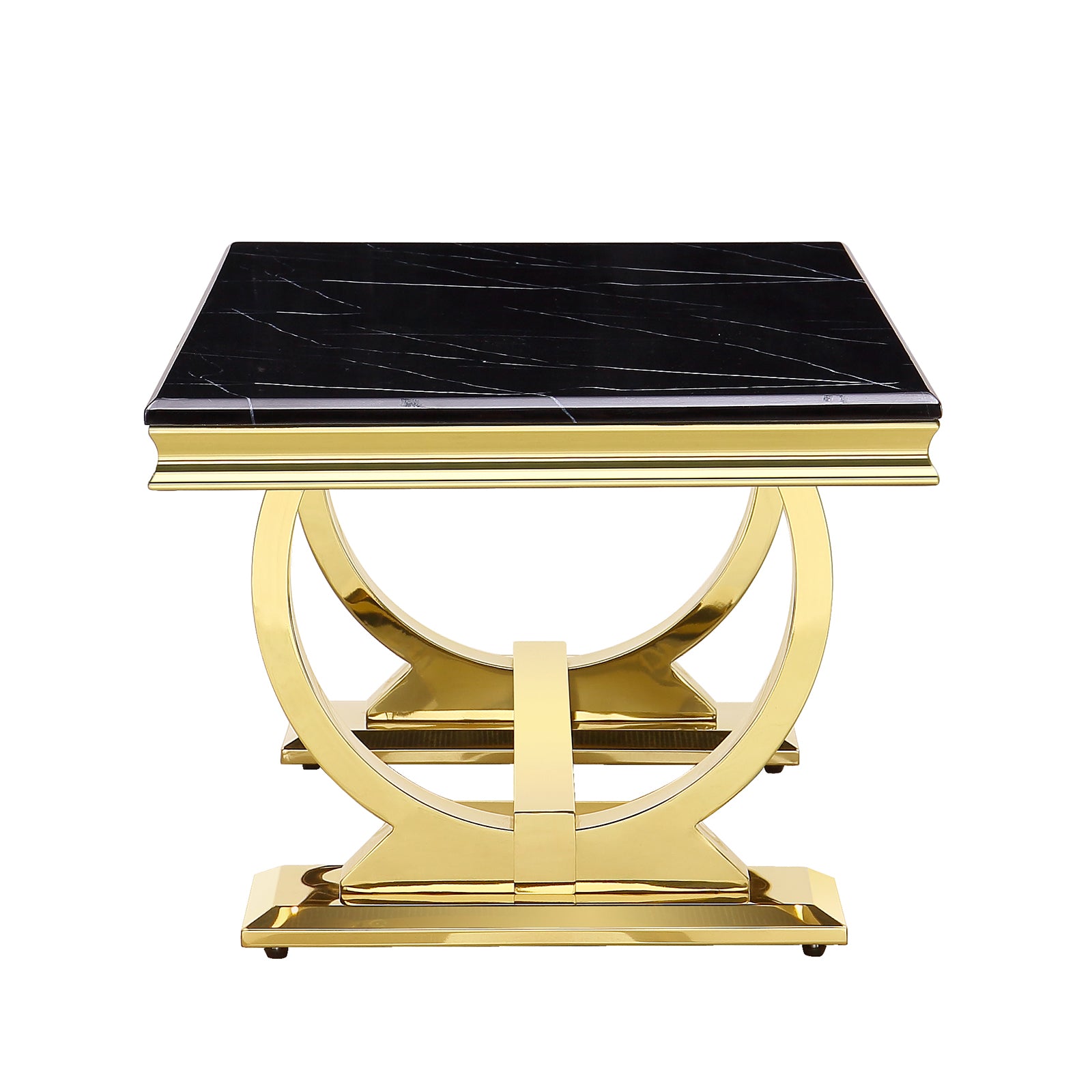 Gold Coffee Table with Metal U-Base  | F305