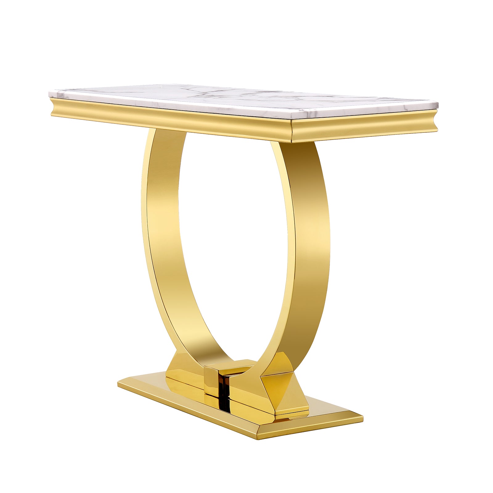White gold sofa table with Metal U Base | S501