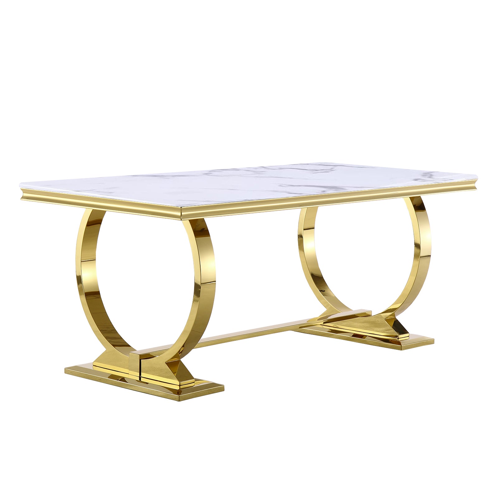613-Set | AUZ White and Gold Dining room Sets for 6