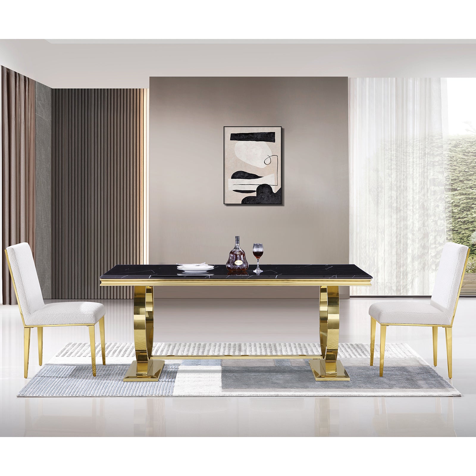 648-Set | AUZ Black and Gold Dining room Sets for 6