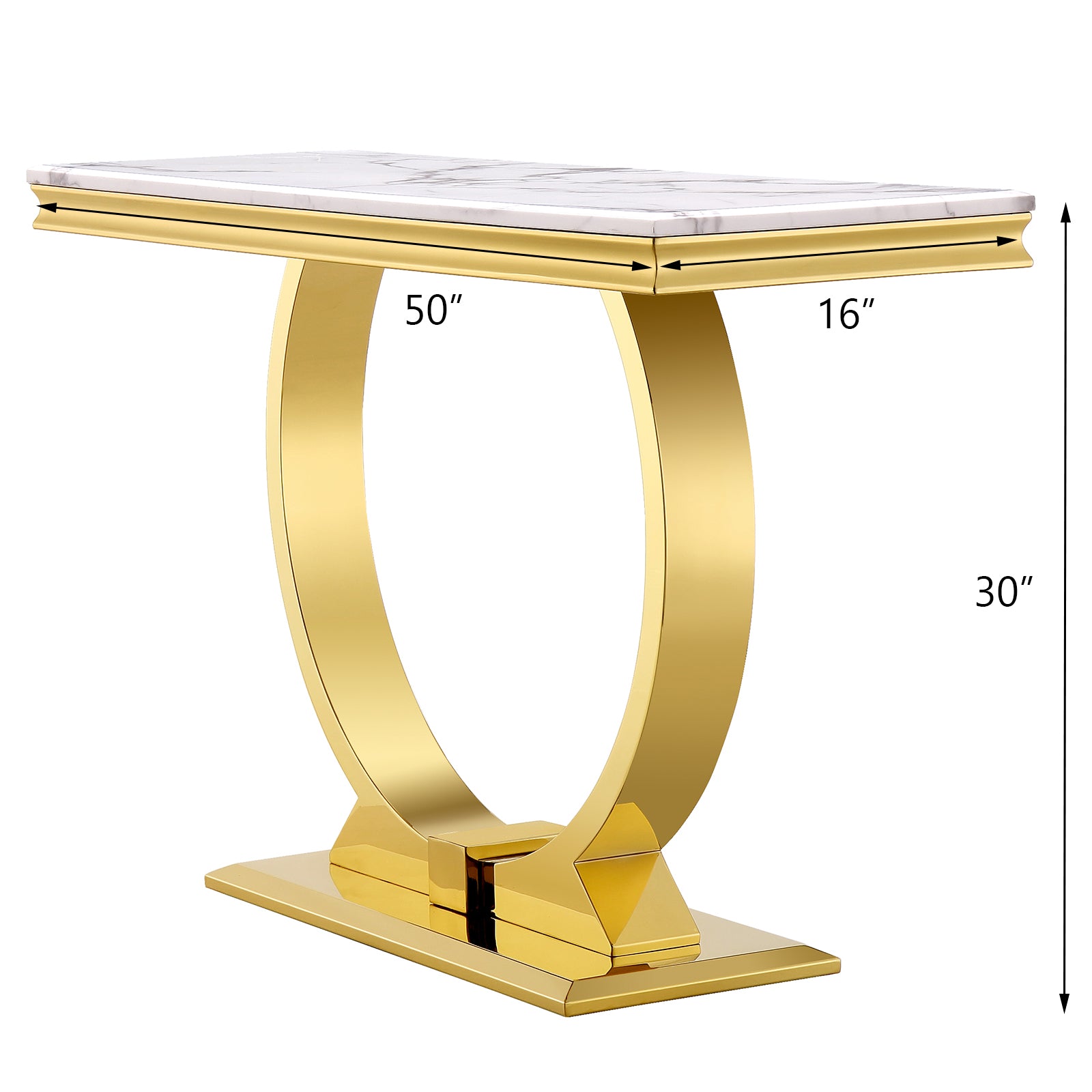 White gold sofa table with Metal U Base | S501