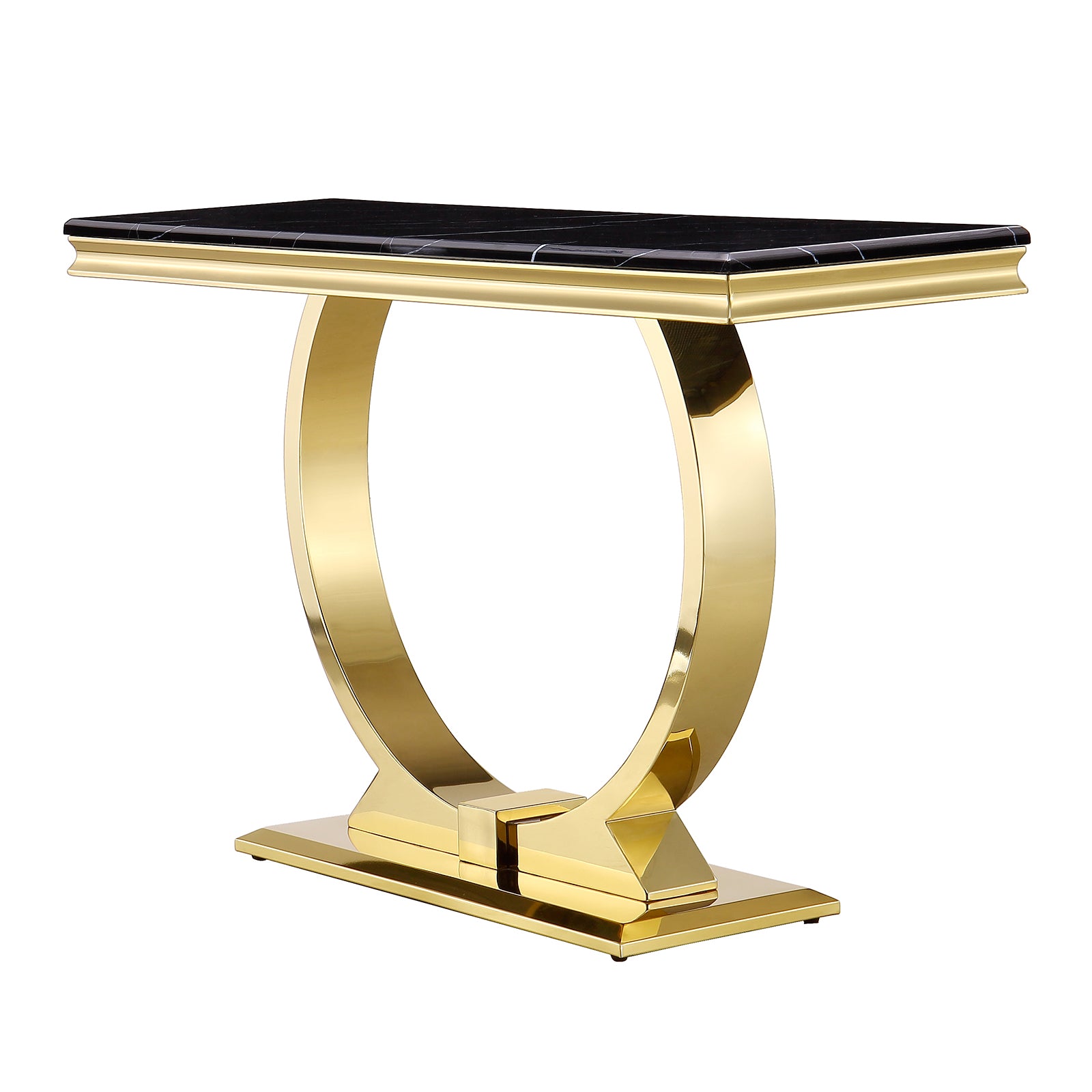 Black Gold sofa table with Metal U Base | S500