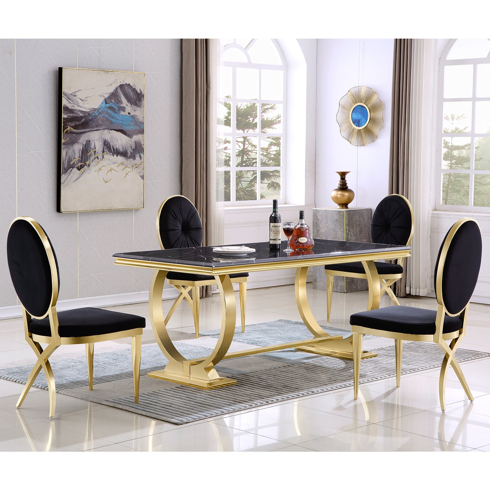 Wholesale Black King Louis dining chairs