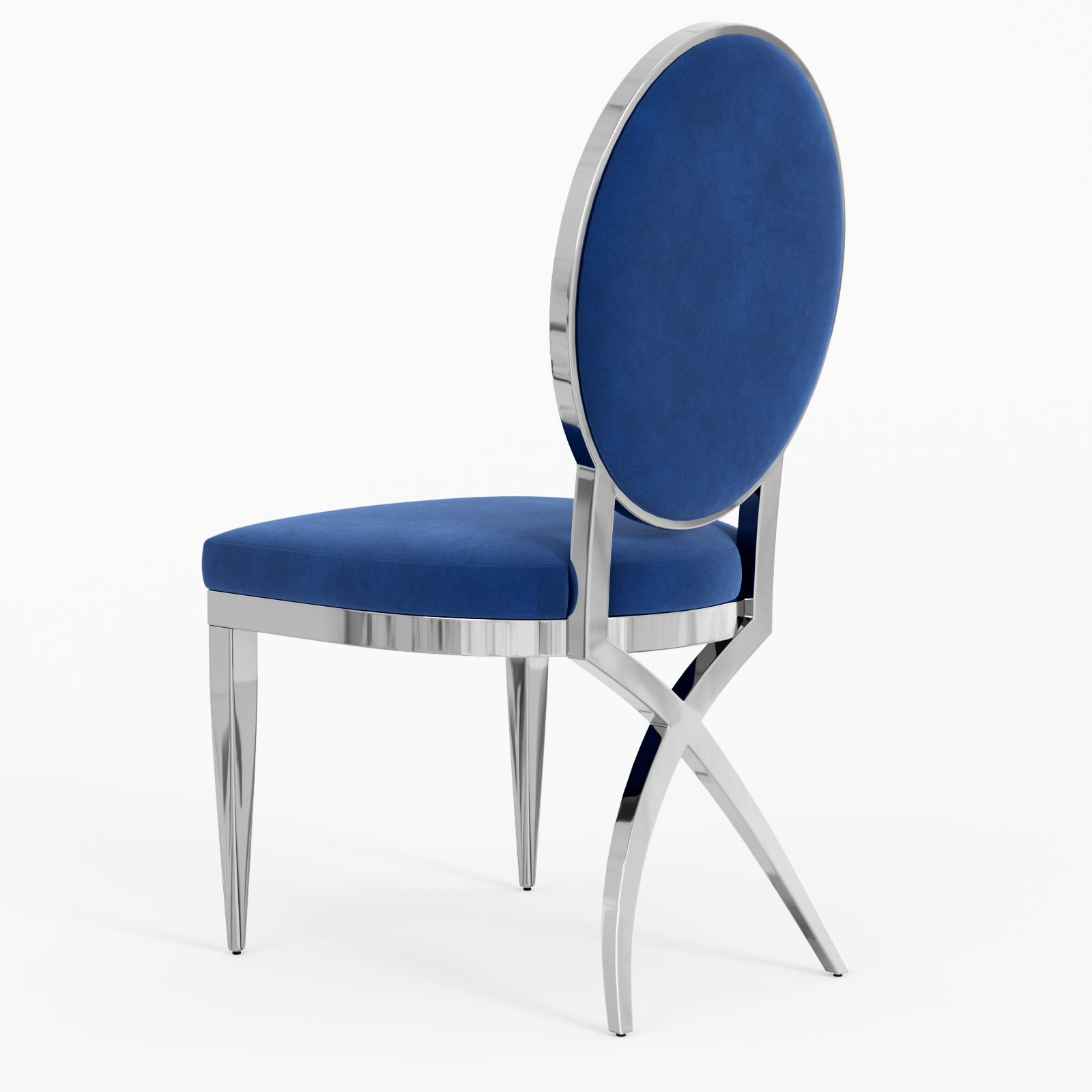 King Louis dining chairs | Blue Velvet | Metal legs | C117