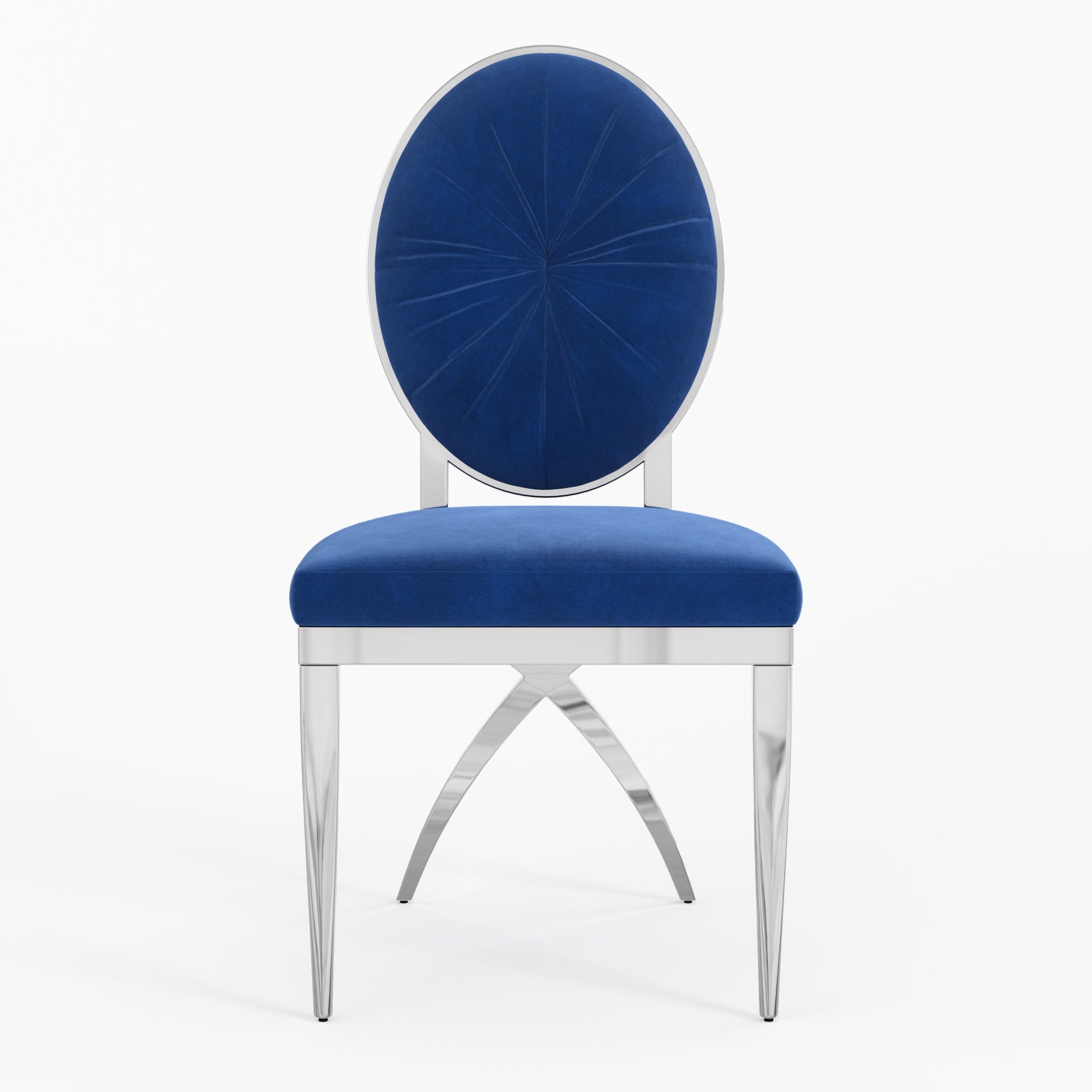 King Louis dining chairs | Blue Velvet | Metal legs | C117