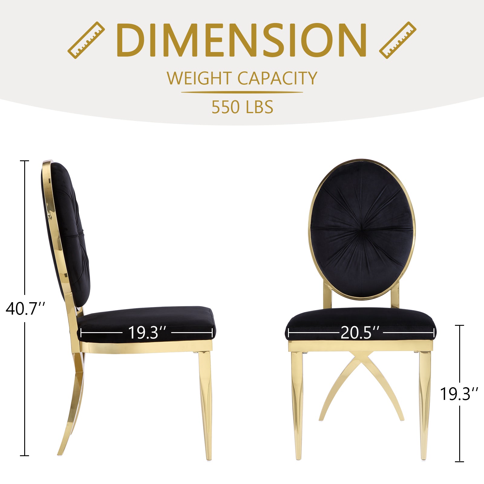 633-Set | AUZ White and Gold Dining room Sets for 6