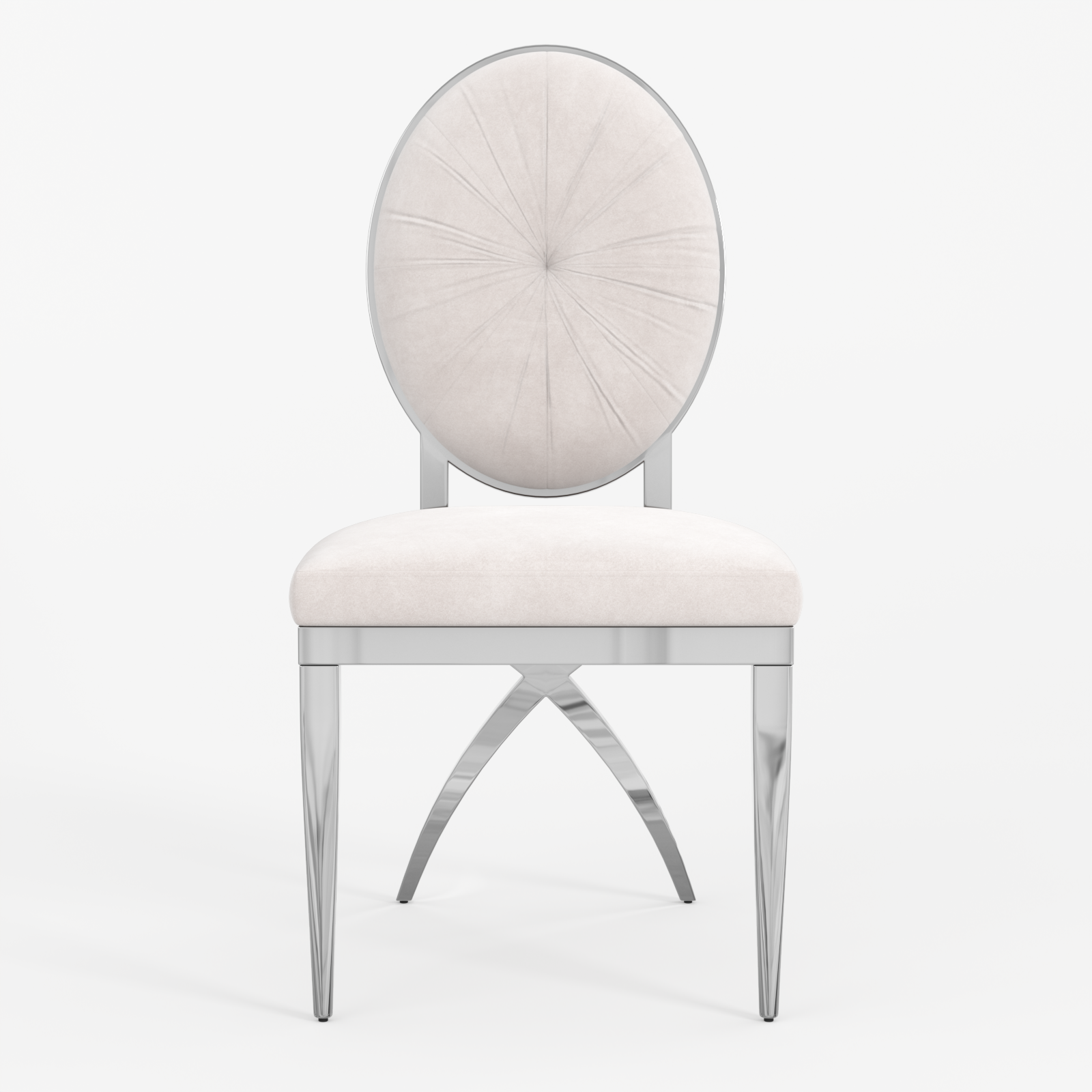 King Louis dining chairs | Beige Velvet | Metal legs | C113