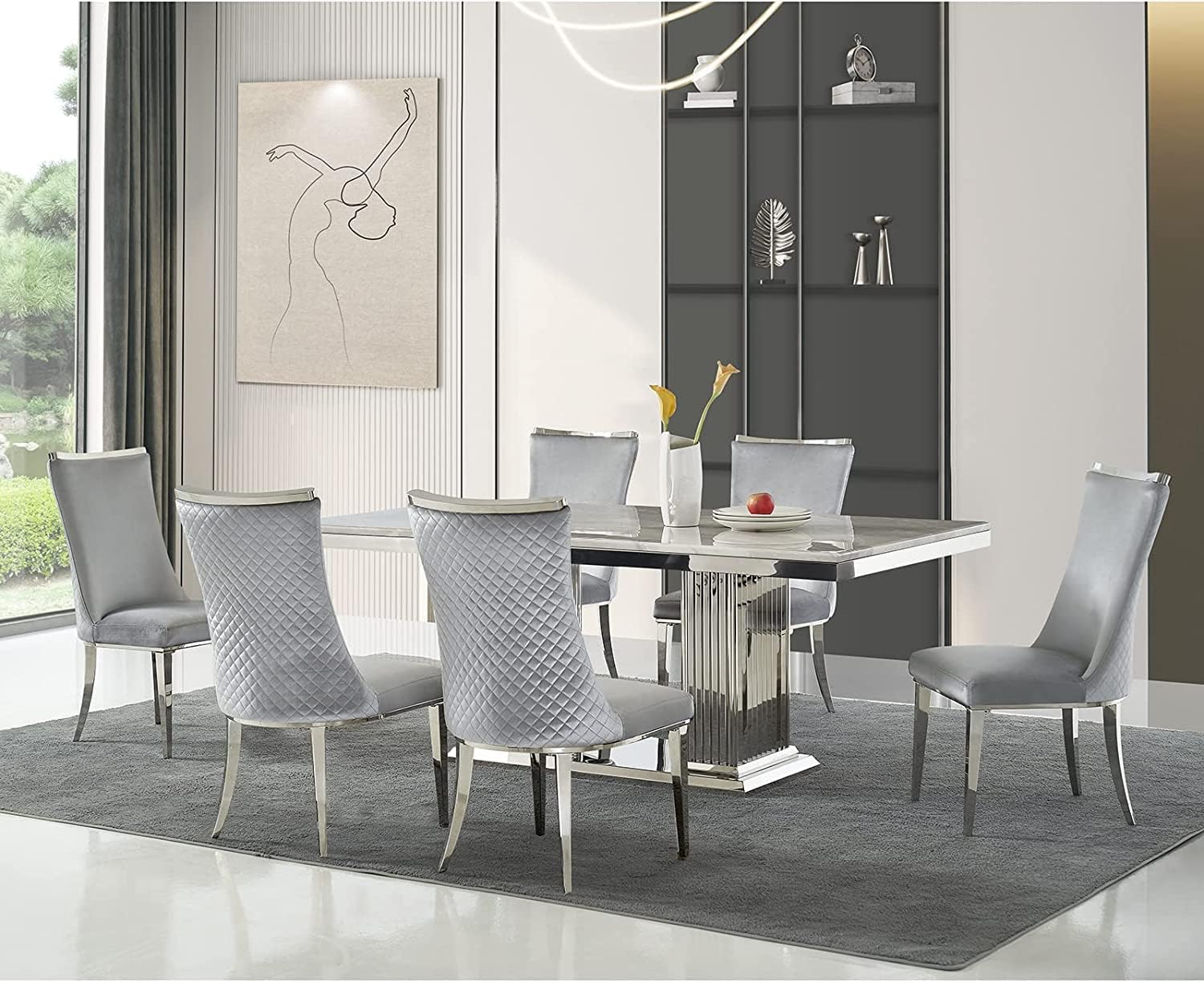 Wholesale Light Grey Velvet Dining Chairs