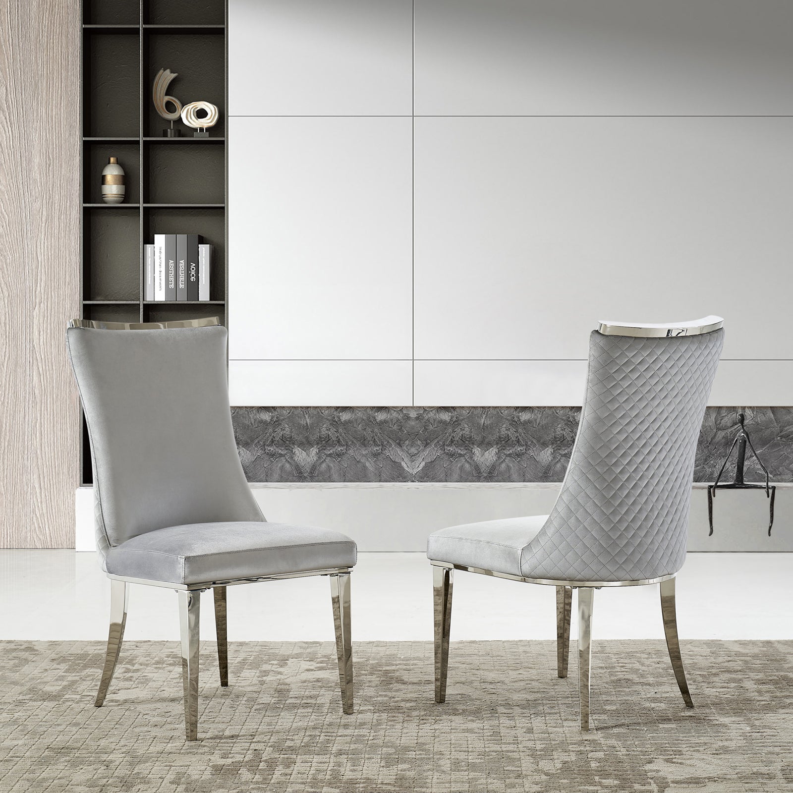 Wholesale Light Grey Velvet Dining Chairs