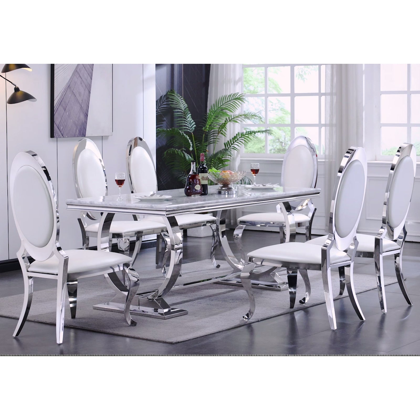 610-Set | AUZ Silver and Gray Dining room Sets for 6