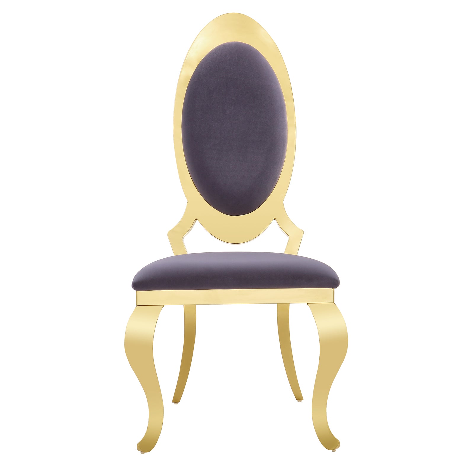 King Louis Chairs | Gray Velvet | Oval Back | C112