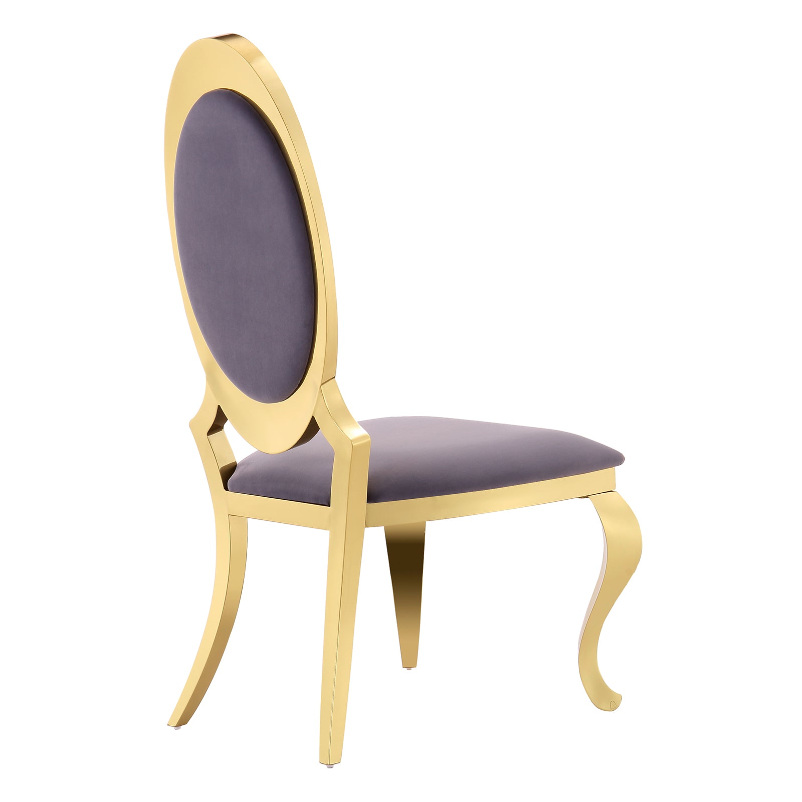 King Louis Chairs | Gray Velvet | Oval Back | C112