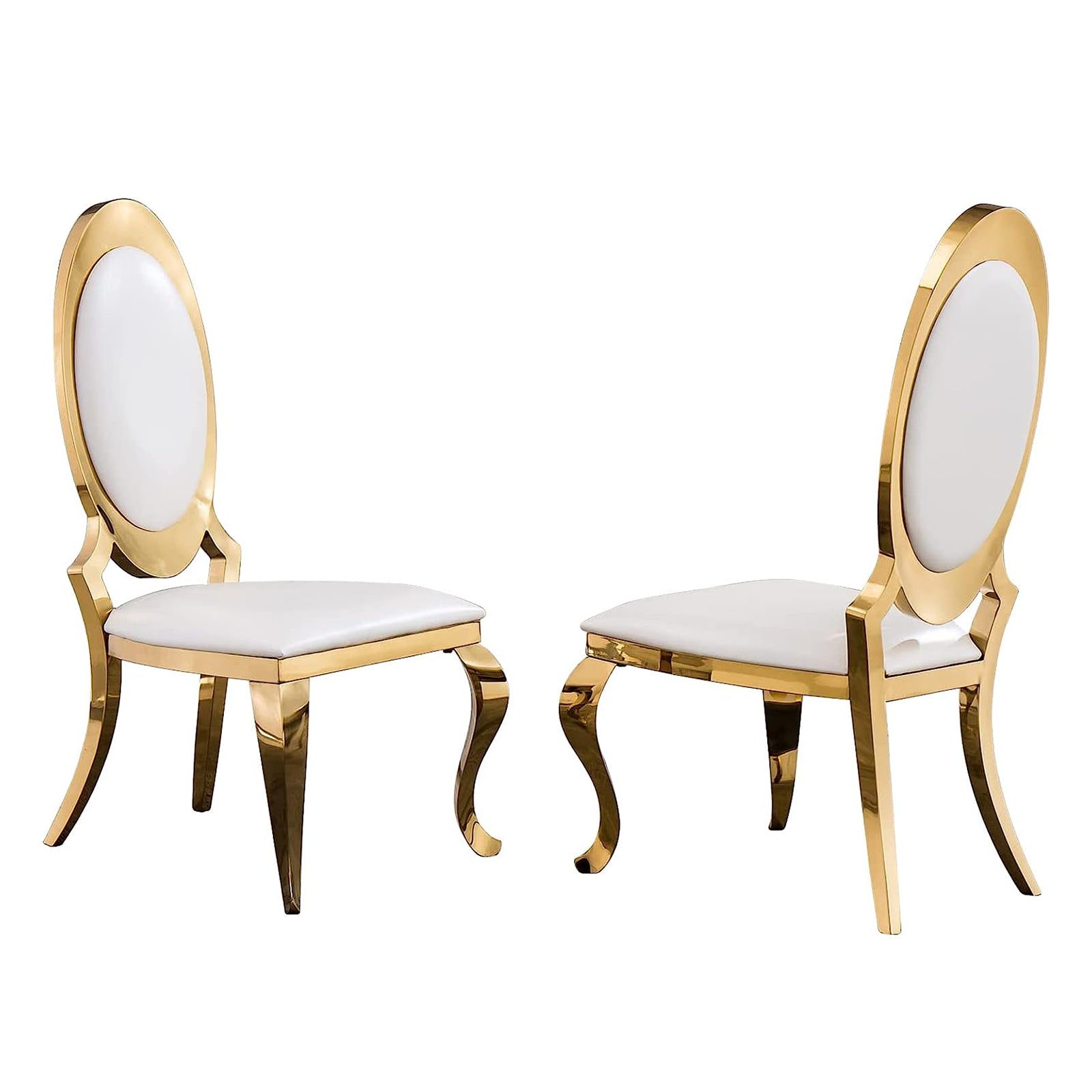 King Louis Chairs | White leather | Oval Back | C109