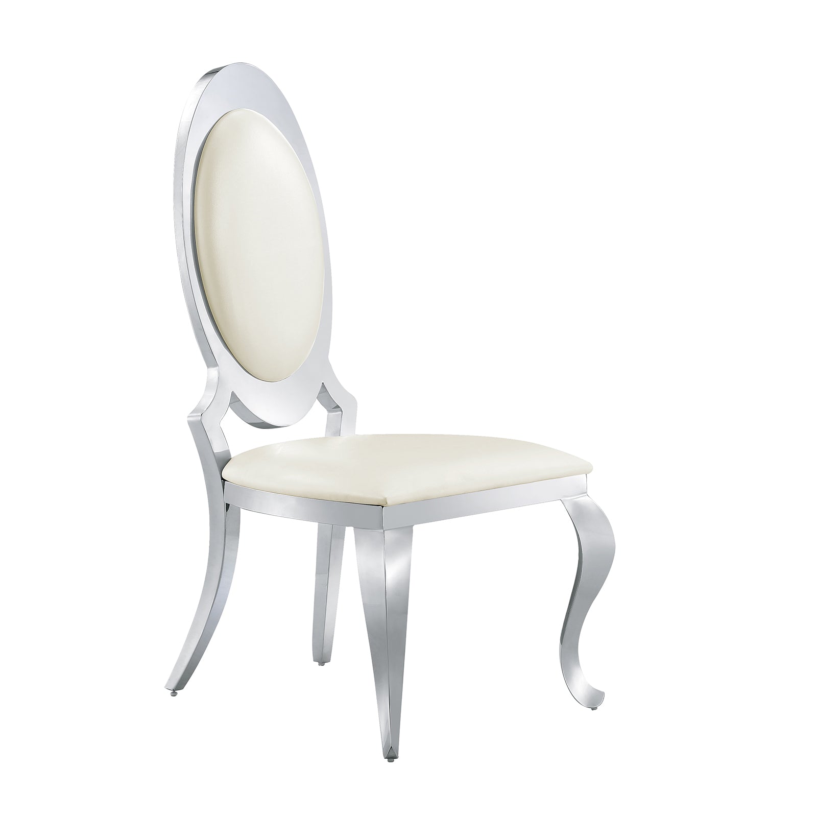 King Louis Chairs | White leather | Oval Back | C111
