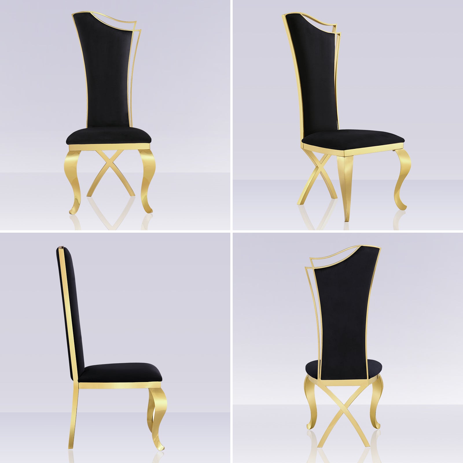 Wholesale Modern Black velvet dining chairs