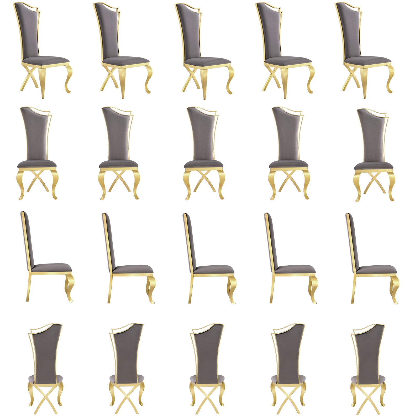 Wholesale Modern Gray velvet dining chairs
