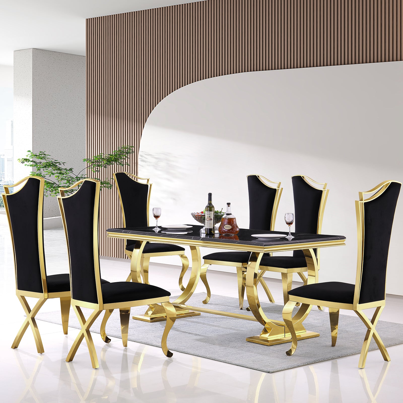 Wholesale Modern Black velvet dining chairs